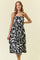 Black Printed Button Down Sleeveless Midi Dress