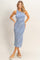 Blue Striped Side Slit Tank Dress