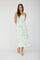 Light Green Floral Sleeveless Midi Dress