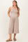 Ash Mocha Double Layered Strapless Tube Top Maternity Jumpsuit