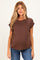 Brown Rolled Short Sleeve Maternity Tee
