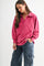 Magenta Sunfade Cotton Collared Long Sleeve Top
