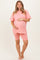 Coral Peach Biker Shorts Maternity Set