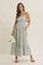 Blue Multi Garden Floral Open-Back With Bow Cotton Midi Dress