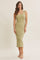 Sage Sleek Floral Jacquard Bodycon Midi Dress