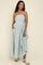 Light Blue Striped Strapless Maternity Maxi Dress