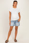 Light Wash Maternity Midi Shorts