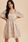 Taupe Contrast Binded Floral Mini Dress