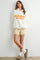 Yellow Striped Drawstring Shorts