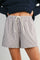 Brown Striped Drawstring Shorts