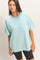 Light Blue Vintage Wash Raw Edge Pocket T-Shirt