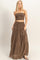 Chocolate Smocked Tube Top Tiered Skirt Set