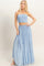 Light Blue Smocked Tube Top Tiered Skirt Set
