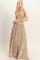 Beige Smocked Tube Top Tiered Skirt Set
