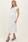 White Jacquard Waist Tie Maternity Midi Dress