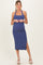 Blue Open Back Maternity Bodycon Dress