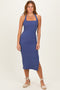 Blue Open Back Bodycon Dress