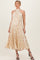 Yellow Floral Pleated Halter Maternity Midi Dress
