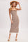 Coco Striped Square Neck Sleeveless Knit Midi Dress