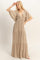 Taupe Flutter Sleeve Maxi Dress