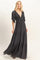 Black Flutter Sleeve Maxi Dress