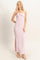 Lavender Halter Neck Twist Bust Midi Dress