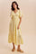 Yellow Smocked Midi Dress