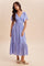 Blue Smocked Midi Dress