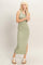 Sage Green Acid Washed Ribbed Midi Tank Dress