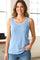 Sky Blue Stitch Detail Sleeveless Top