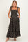 Black Floral Shoulder Tie Maternity Maxi Dress
