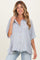 Blue Striped Boxy Button Down Maternity Top