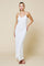 Off White Halter Textured Knit Maxi Dress