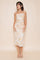 Yellow Floral Mesh Ruched Strapless Midi Dress