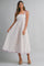 Pink Floral Scallop Hem Shoulder Tie Midi Dress