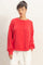 Red Oversized Cutout Back Sweatshirt
