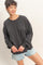 Black Oversized Cutout Back Sweatshirt
