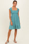 Sage Smocked Tiered Mini Dress
