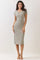 Faded Olive Striped Henley Midi Dress
