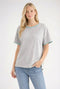 Heather Gray Contrast Trim Boxy Fit Tee