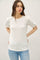 White Puff Sleeve Basic Top