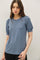 Blue Teal Puff Sleeve Basic Top