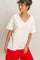White Washed V-Neck Oversized Tee