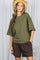 Olive Raw Cut Edge Boxy Tee