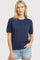 Navy Short Sleeve Basic Knit Top