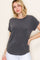 Charcoal Terry Knit Basic Top