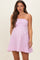 Light Pink Striped Strapless A-Line Maternity Dress