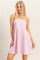 Light Pink Striped Strapless A-Line Dress