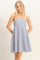 Navy Striped Strapless A-Line Dress