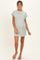 Sage Textured Stripe Knit Maternity T-Shirt Dress